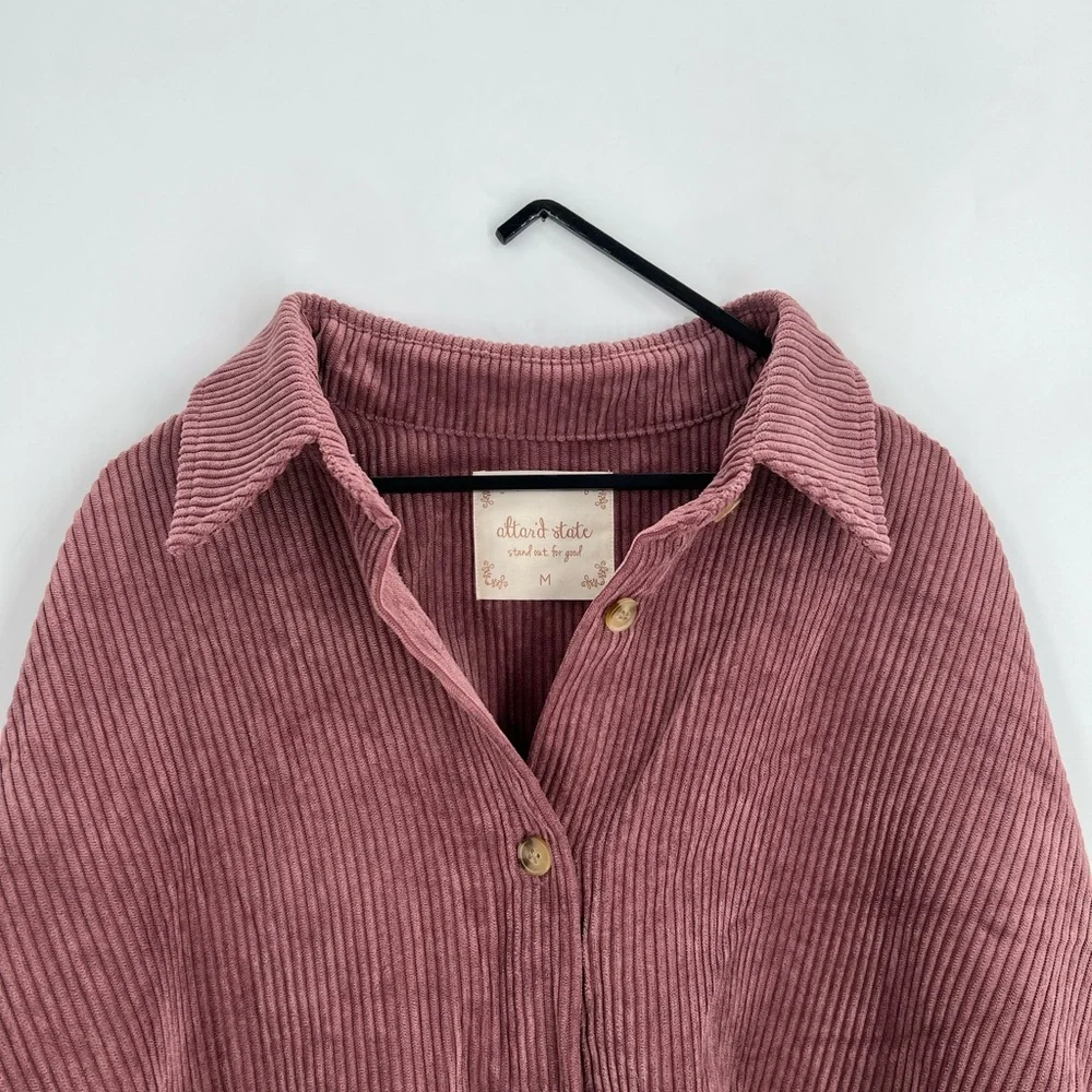 Altar’d State Oversized Corduroy Button Down Shirt Shacket - Picture 1 of 7